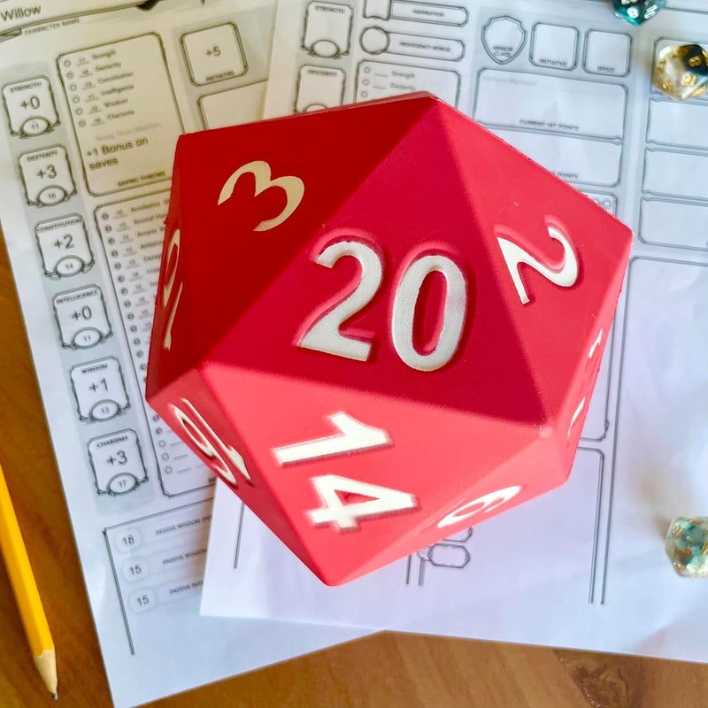 Kess Giant D20 Foam Dice: Oversized 20-Sided Dice for RPG and Collectors - 6 Vibrant Colors, Perfect for Outdoor Fun in Backyard, Pool, Beach. Ages 6+ (Blue) - Image 2